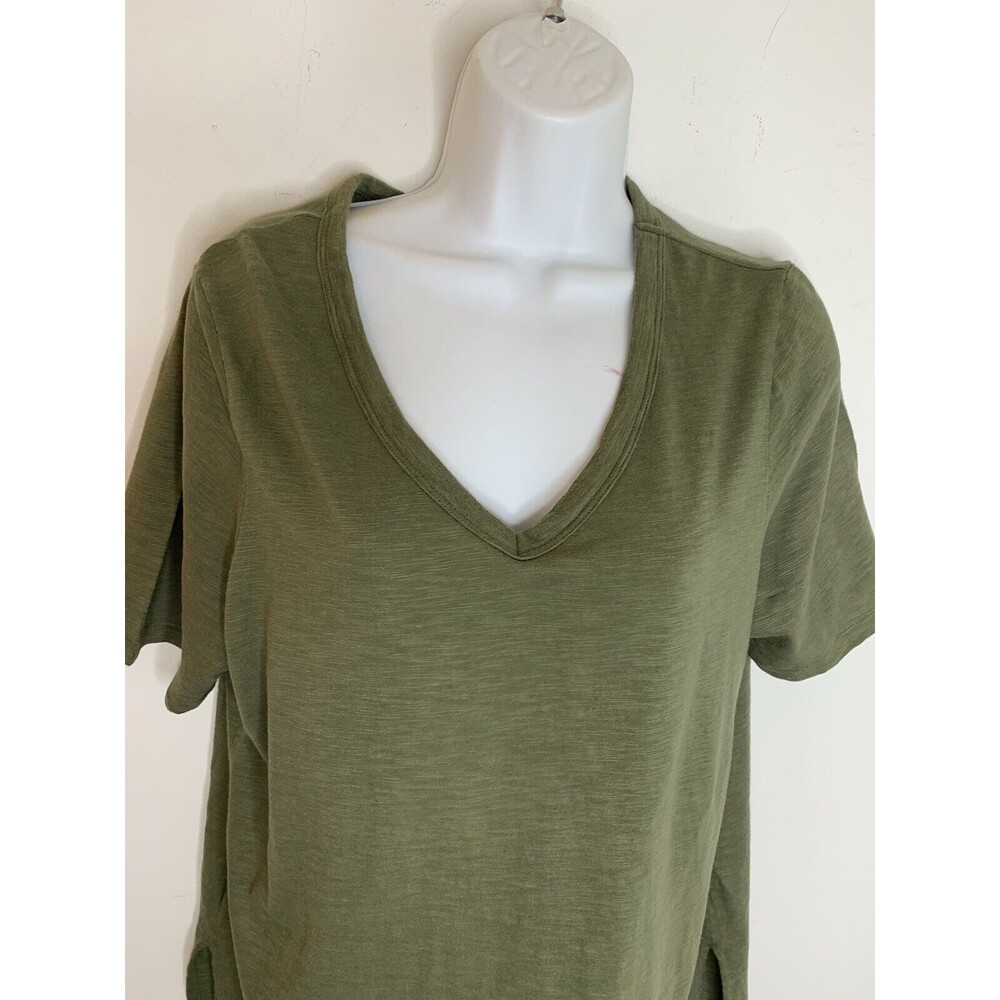 Chicos Olive Green Short sleeve Ultimate Tee Soft Shirt Womens 2 US L  (10)